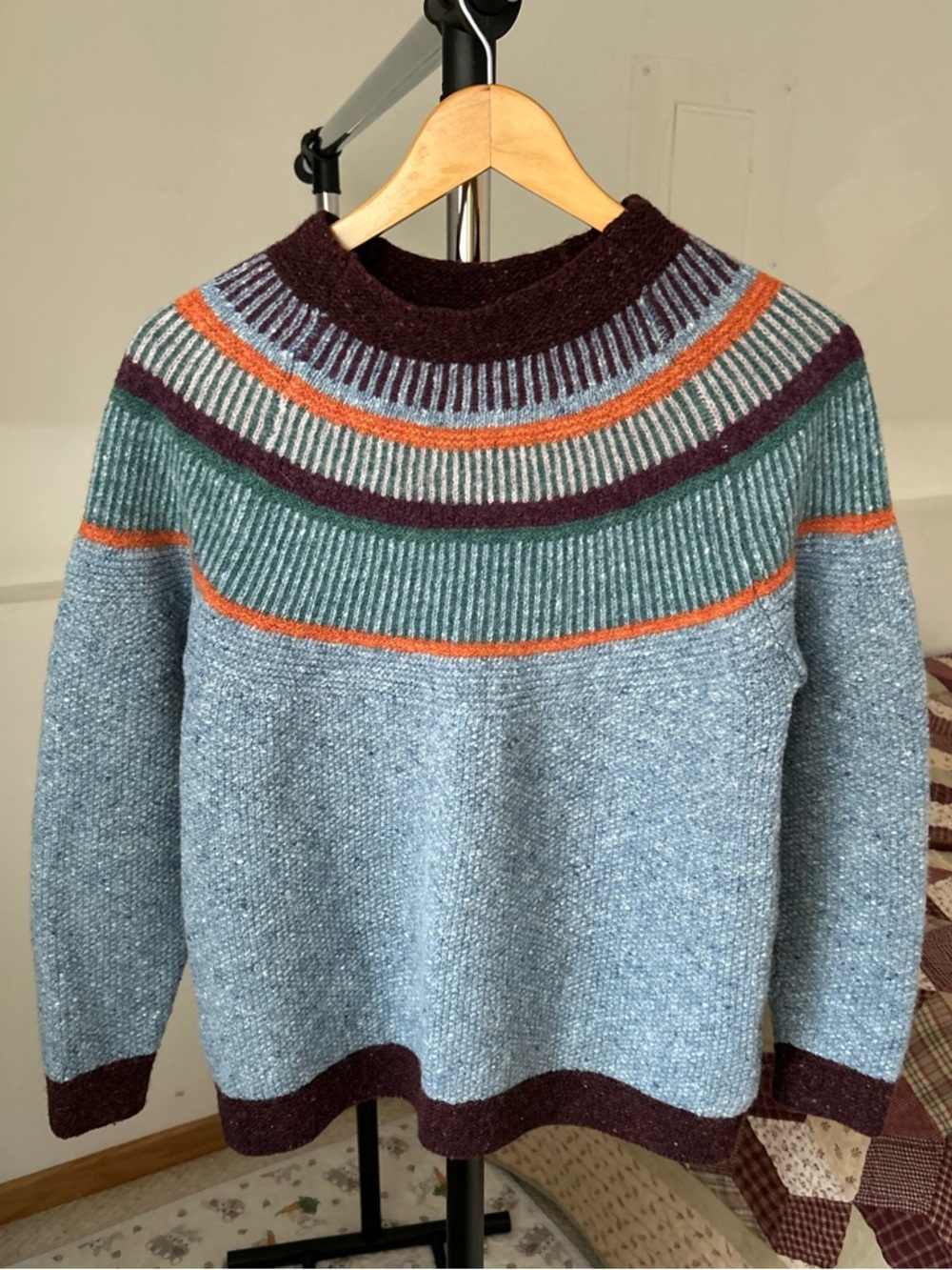 Celtic & Co Statement Donegal Wool Knit Fair Isle Sweater Small
